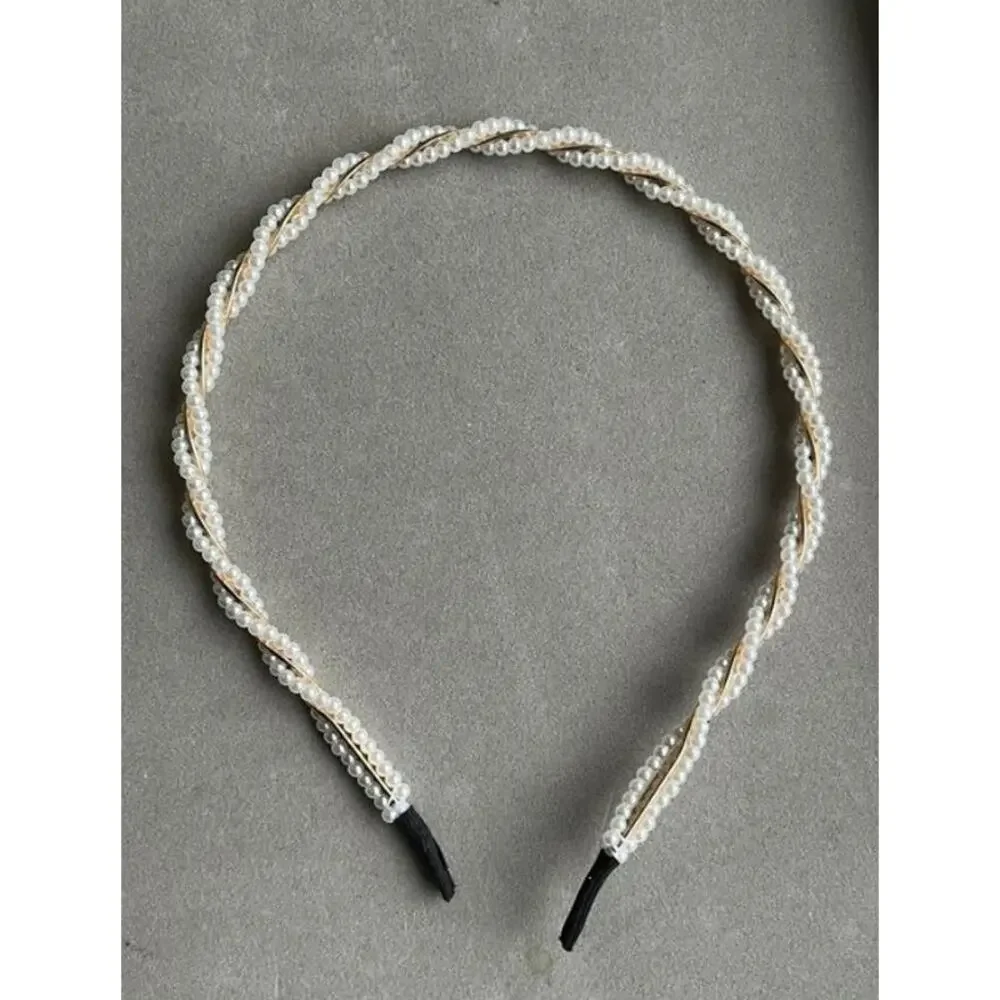 Pearl Bridal Headband Double Strand Faux High Quality Hairband